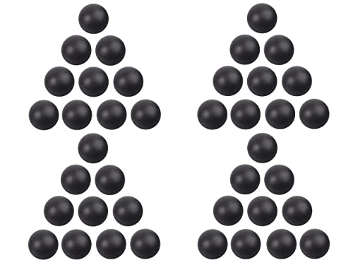 NICKSTON 40pcs Set - .68 Caliber 20 Black Soft Rubber and 20 Black PVC/Nylon Reusable Balls for Tactical Exercises, Training, Self Defense, and Less Lethal Alternative for Paintball Guns