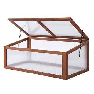Outsunny serre froide bois 100 x 65 cm polycarbonate
