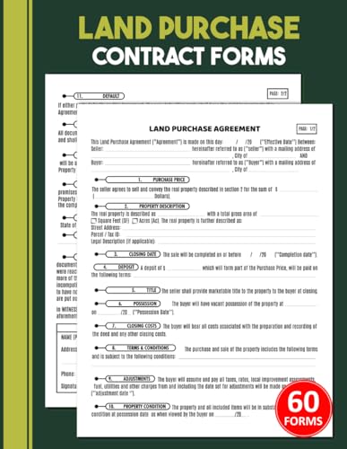 Land Purchase Contract Forms: Property Sale Agreement Logbook Between Buyer