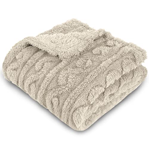 Image of Baby Blanket for Boys or Girls 3D Fluffy Fuzzy Blanket for Baby, Soft Warm Cozy Flannel Fleece Warm Blanket, Infant or Newborn Receiving Blanket (30x40inch, Beige)
