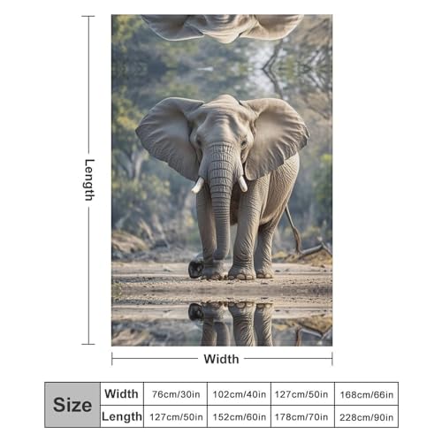 Couverture éléphant chaude en flanelle contre les nuits fraîches