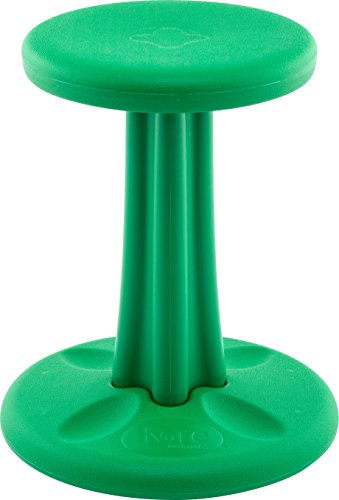 Image of Kore Junior Wobble Stool, Flexible Seating, Ages 8-9, 16in, Green | Wiggle chair for classroom and home boosts focus, improves posture, and provides an energy outlet; anti-tip base; Made in USA