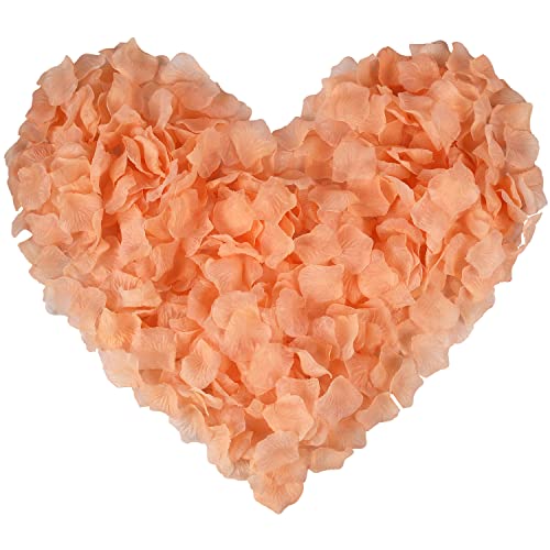 Nine to Nine Pack of 1000 Rose Petals, Artificial Flowers for Decoration Wedding Party(Peach)