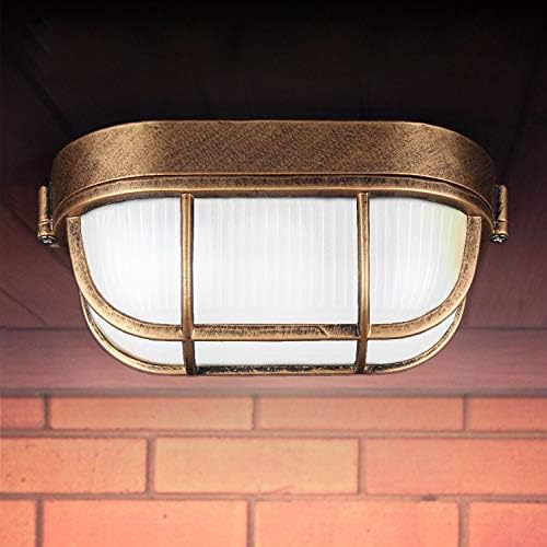 7W LED American Retro Industrial Outdoor/Indoor Gate Door-side Garage Wall Sconces Light Fixture Waterproof IP54 Bronze Pure white