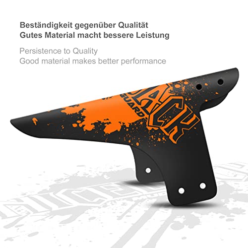 Nicedack Mountian Bicycle Fender, 2Pcs Mtb Mud Guard, Front And Rear Bike Fender，Bike Mudguard Fits 26", 27.5", 29" Suitable For Bicycles (Fat Bike Wheel And Children Bike) (Orange) #TOP3