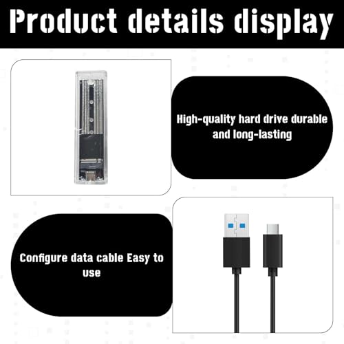 M.2 NGFF Case Enclosure,M.2 NGFF to Type-C USB 3.1 Clear Enclosure,Transparent Hard Disk Case 5Gbps for PC - Image 3