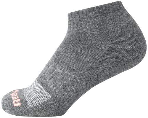 Image of Reebok Womens Quarter Socks Moisture Wicking Cushioned Ankle Socks, 12 Pack | Stretch Performance Fabric, Cushioned Heel & Toe, Secure Arch Support, Quarter Cut, Shoe Size 4-10