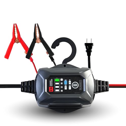 Schumacher Electric Rugged 2A Car Battery Charger and Maintainer, 3-in-1 Solution, for 6V/12V Power Sport, Automotive, and Marine Batteries, SC1678