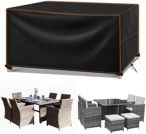 MUPAS Abdeckung Gartenmöbel Winterfest,420D Oxford 185x90x74cm | Wasserdichte abdeckplane für loungemöbel, terrassenmöbel, sitzgruppe,stühle und möbelsets,atmungsaktiv,winddicht