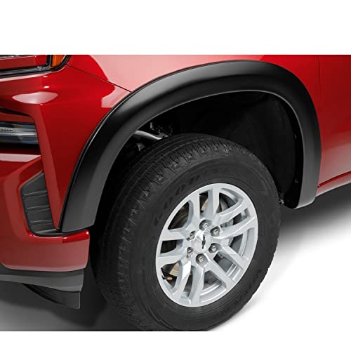 Bushwacker OE Style Factory Front Fender Flares | 2-Piece Set, Black, Smooth Finish | 40153-02 | Fits 2019-2021 Chevrolet Silverado 1500; 2022 Silverado Limited w/ 6.6' Bed
