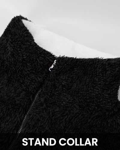 Image of BTFBM Women Sherpa Pullover Quarter Zip Long Sleeve Fluffy Soft Fleece Jackets Sweaters Sweatshirts Hoodies Outwear Coat