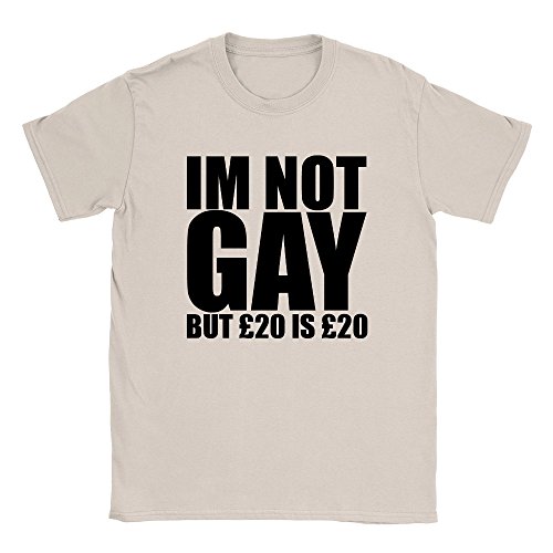 Im Not Gay Mens T-Shirt Large Sand Funny Joke Rude Offensive Gift Present