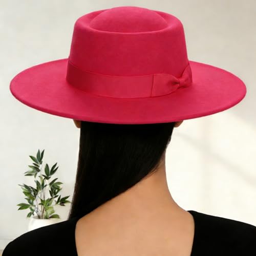 Sombrero Fedora Vintage de Ala Ancha con Moño miniatura 5