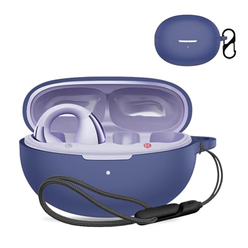 For QCY Crossky C30 �p �P�[�X �J�o�[ �yNOUKAJU�z ���C�����X �C���[�z�� �V���R�� �ی�P�[�X �i�J���r�i�t��+�X�g���b�v�t�� �j �����h�~ �L�Y�h�~ �ϏՌ� �����[�d�\ �h�� �h�o (�u���[)