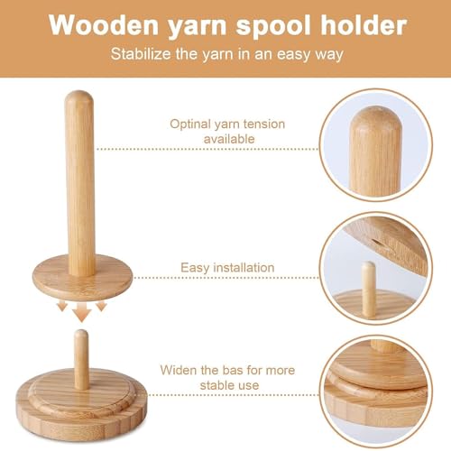 Portaovillos de madera duradero con eje vertical suave de 18,8 cm 7