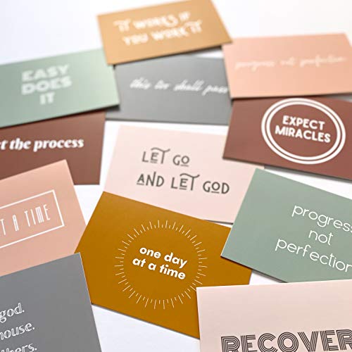 Image of Sobriety & Recovery Encouragement Assorted Card Pack - Pack of 24 - Anniversary, Congratulations, Spirituality Cards - 2 of Each with Envelopes, Positivity Cards