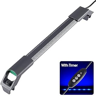 LED Aquarium Light with Timer, Dimmable, Small Fish Tank Light with Clips, Super