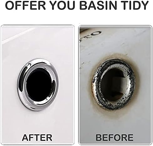 Sink Overflow Ring, Bathroom Kitchen Sink Hole Round Overflow Cover Basin Tidy Overflow Drain Cap Cover(8 Pieces)