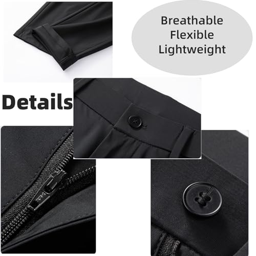 Gentyfit Men's High Stretch Straight Fit Pants - Timelessflex for Seniors, Grey, Size 29-403