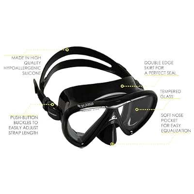 CRESSI Adult Snorkeling Set in Comfortable Pure Silicone - Mask & Semi-Dry Snorkel | Ikarus & Orion