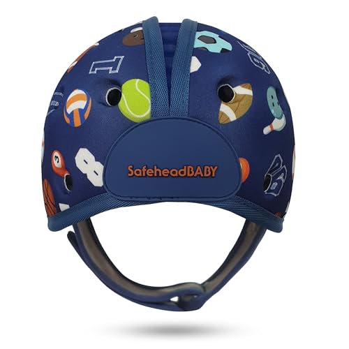 SafeheadBABY Soft Baby Head Protector Helmet for Crawling and Walking 7–24 Months – Ultra-Lightweight & Breathable Infant Safety Helmet That Grows with Your Baby (Head Circ. 40–52 cm) – Sporty Blue