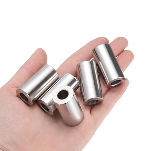 QUARKZMAN 10 Stück Edelstahl Abstandshalter 3/8 Bohrung x 3/4 AD x 1-7/16 Länge Schraube Buchse Glatte Oberfläche Rund Metall Distanzhülsen für M10 Schrauben Bolzen und Stangen