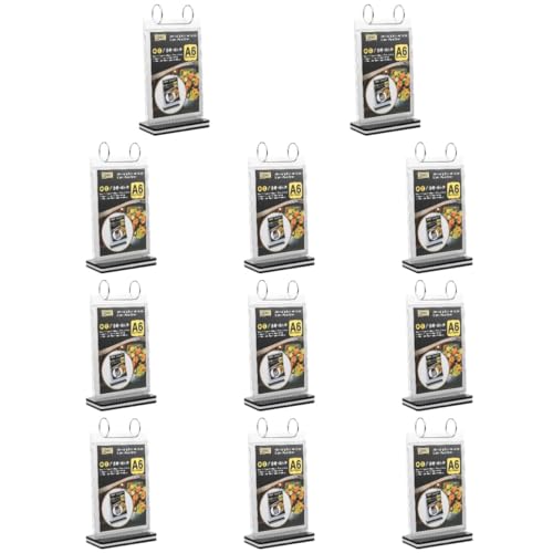 FUNOMOCYA 11pcs Slant Back Sign Holder Clear Acrylic Stands for Display Restaurant Menu Stand Menu Display Stand Menu Stands for Display Sign Stand Flip Menu Holder Poster Transparent Pvc