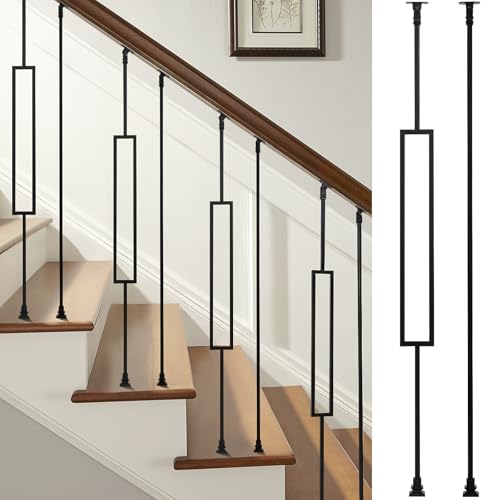 WICHEMI 16 Pack Wrought Iron Balusters, Hollow Stair Baluster 1/2