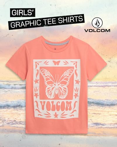 Image of Volcom Girls Shirts - Casual Crewneck Short Sleeve Graphic Tee Trendy Tops - Breathable Girls Summer Clothes
