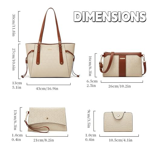 Tote Bag for Women Fashion Designer Handbags Leather Shoulder Bag Crossbody Bags Satchel Purse Set 4pcs2