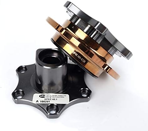 Miniatura 3 de NRG Innovations NRG-SRK-R200GM-RG SFI 42.1 Spec - Adaptador de cubo corto de liberación rápida para volante, 0.236x2.756 in con patrón de perno de