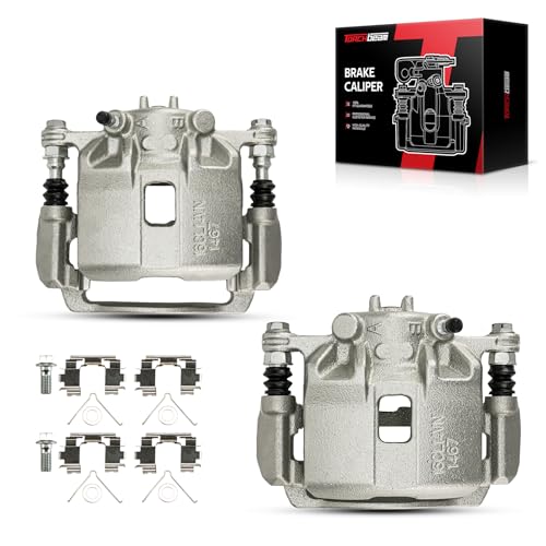 Image of Torchbeam Front Brake Calipers Set for Honda Civic 2003-2011 1.3L, 2004-2005 2.0L, Honda Fit 2007-2008, Acura RSX Base 2002-2006, Front Left Front Right Calipers with Bracket Replace # 19B2796+19B2797
