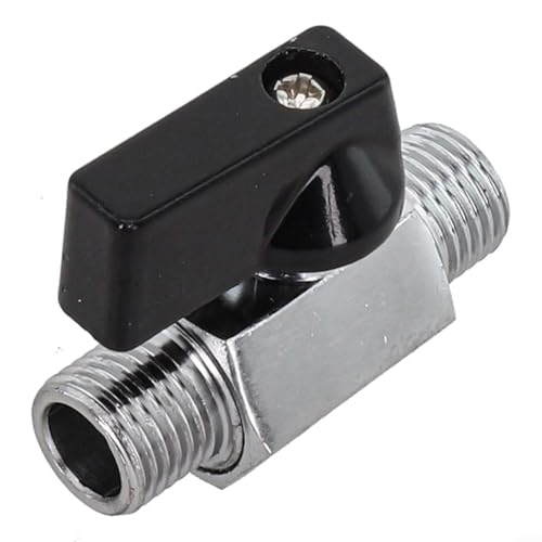 Valvola a sfera filettata da 1/4 di pollice per compressore d'aria, acqua, gas, olio, valvola di arresto in metallo da un quarto di pollice (C)