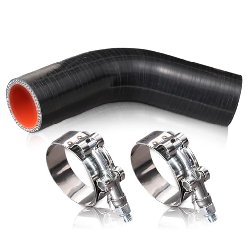 BEIJIULI 4" ID 45 Degree Silicone Elbow Coupler Hose with Stainless T-Bolt Clamp,Thickness 5mm,5" Leg Length,4 Layers Reinforced Turbo Hose Intercooler Intake Radiator Piping