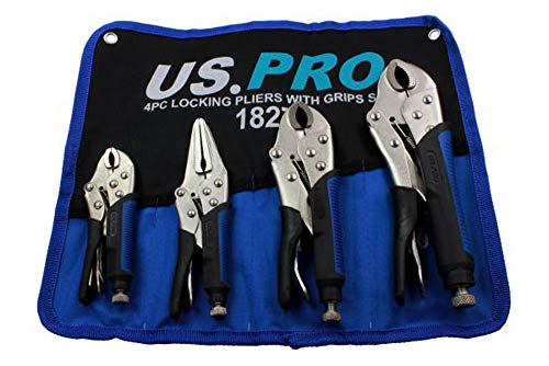 US PRO Locking Pliers 4pc Mole Grips Adjustable Wrench Vice Grips Pliers 1827