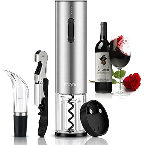 TOQIBO Sacacorchos Eléctrico con Cortador y Vertedor de Vino Cover