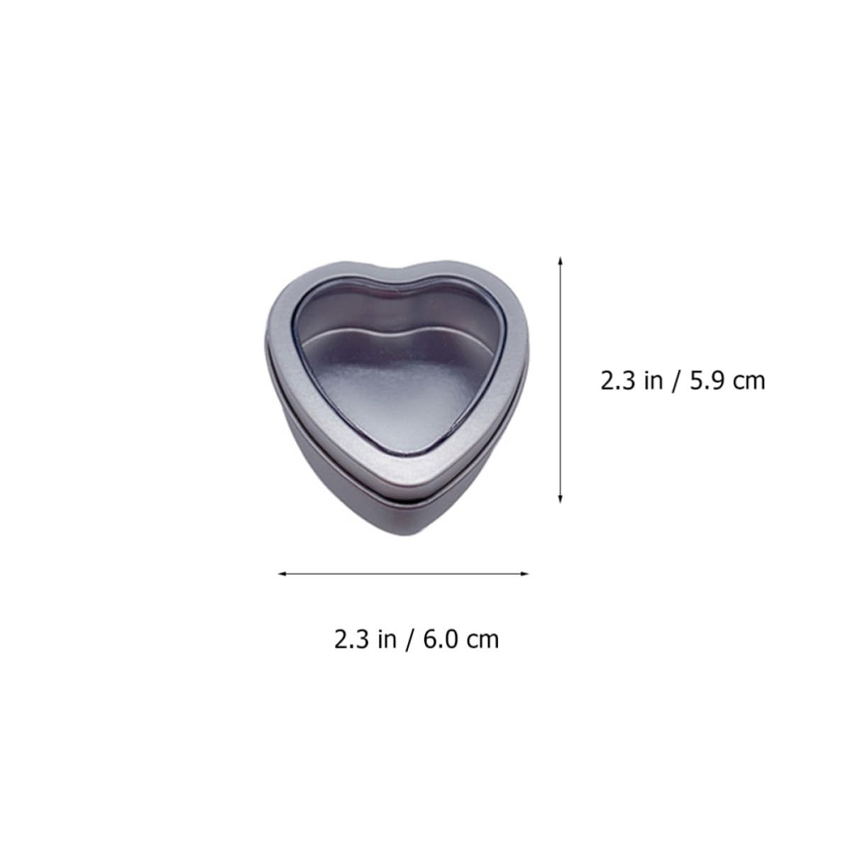 Scatola Portaconfetti in Latta a Forma di Cuore 24 Pezzi, Contenitore Creativo in Lamiera D'acciaio Argento, per Bomboniere e Conservazione Trasparente
