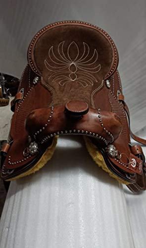 image for Generic Tasmiya Western Leather Barrel Racing Pleasure Trail Horse Sad