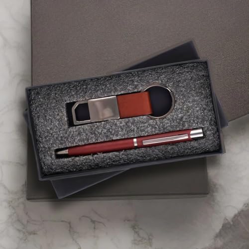 Image of Personalized 2-in-1 Gift Set Pen and Keychain | For Corporate, Brother, Sister Office Gifting (Brown)