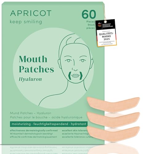 APRICOT 60 Stk. Anti-Aging Mundfalten Pflaster mit Hyaluron aus Bio Baumwolle - Nasolabialfalten, Nasolabialfaltenpflaster, Mundfalten entfernen, Oberlippenfalten, Mundfalten Straffung, Mouth Patches APRICOT 60 Stk. Anti-Aging Mundfalten Pflaster mit Hyaluron aus Bio Baumwolle - Nasolabialfalten, Nasolabialfaltenpflaster, Mundfalten entfernen, Oberlippenfalten, Mundfalten Straffung, Mouth Patches