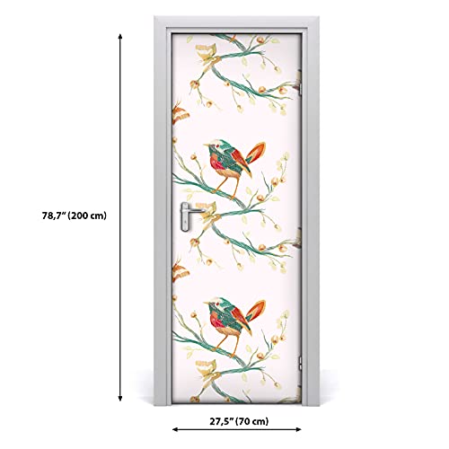 Mural autoadhesivo impermeable DIY estilo vintage de 70x200 cm con pájaros silvestres 3