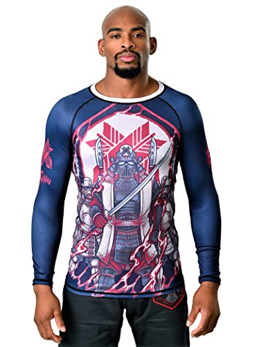 Ronin Imperial Commander Rash Guard for Men –Long-Sleeve MMA Swim BJJ Rash Guard