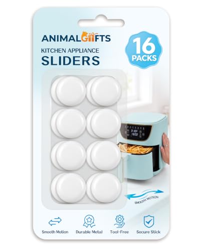 Image of 16PCS Appliance Sliders for Kitchen White,Self-Adhesive Small Kitchen Appliance Slider Hacks Easy to MovIing & Space Saving Must Have Gadgets Mixer Accessories for countertop