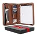 Forevermore Portfolio Padfolio with Zippered Closure, Removable 3 Ring Binder & Bonus Letter Size Writing Pad/Interview & Resume Document Organizer/Notebook & Business Card Holder, Brown