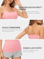 Komfokore Damen Unterhemden Verstellbar Spaghettiträger Tank Top Basic Camisole Ultra Soft Schichtung Top 4er Pack Schwarz/Grau/Weiß/Rosa S – Ansicht 4