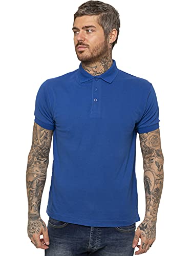 K11 - KZPL105 Mens Polo Shirt Pique T Shirts Tee New Golf Work Casual Plain Short Sleeve Top Royal 2XL
