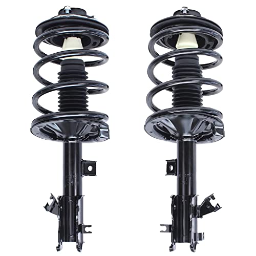 Image of Detroit Axle - 4pc Front End Control Arms Kit for 2004-2009 Nissan Quest, 2 Lower Control Arms 2 Struts & Coil Spring 2005 2006 2007 2008 Replacement Suspension