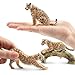 Toymany 7PCS Leopards Figurines with Leopards Cub and Tree Trunk, Realistic Jungle Animals Figures Family Playset, Educational Toy Cake Toppers