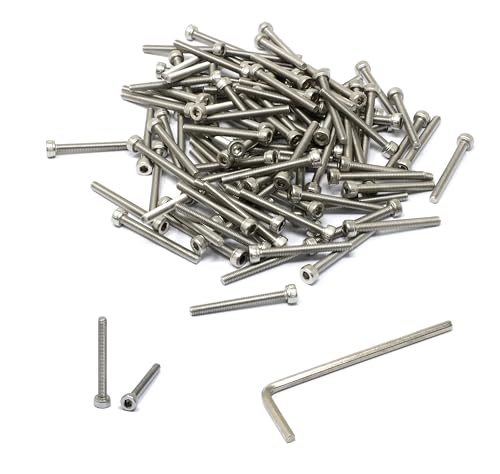 Image of iexcell 10 Pcs M3 x 28mm Thread Pitch 0.5 mm Stainless Steel 304 Hex Socket Head Cap Screws Bolts Kit