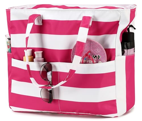 Bluboon Waterproof Beach Tote Pool Bags for Women Ladies Extra Large Carry On Bag With Wet Compartment for Weekender Travel by Bluboon - Used condition - Image 8